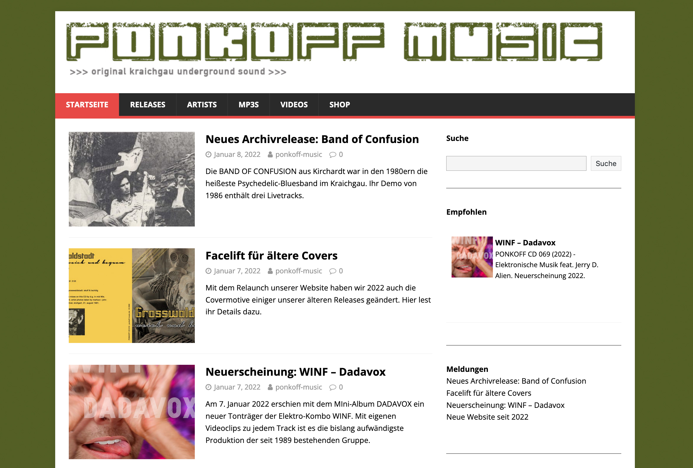 Relaunch von ponkoff-music.de